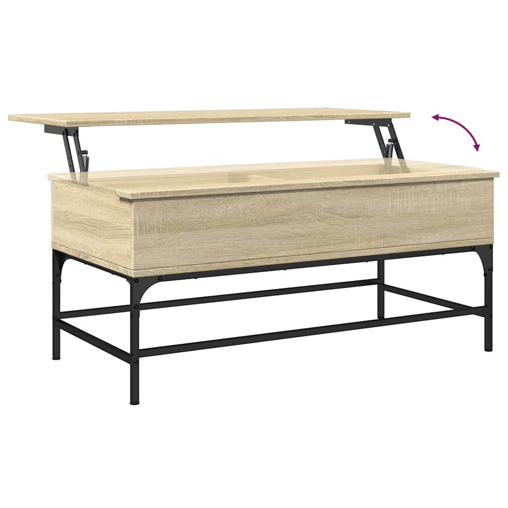 Tavolino Rovere Sonoma 100x50x45 cm Legno Multistrato e Metallo | homemem39