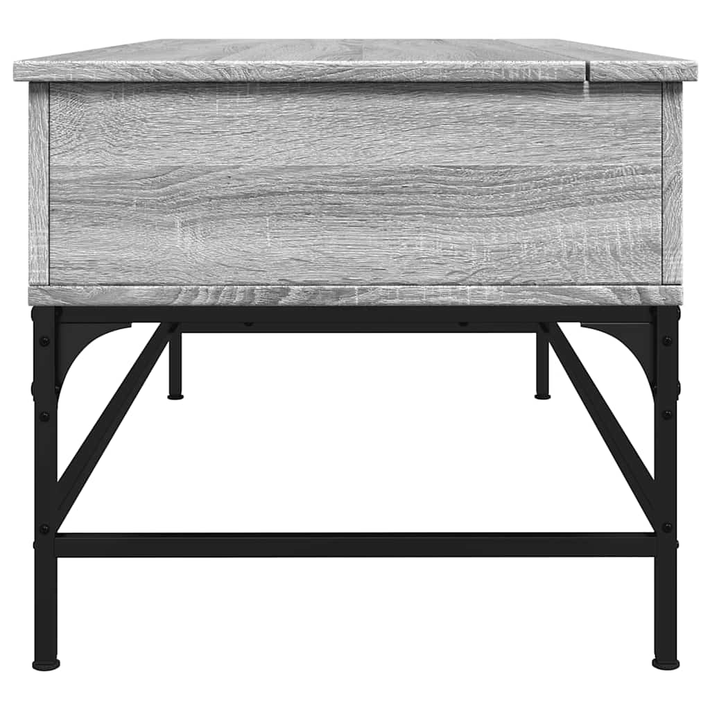Tavolino Grigio Sonoma 100x50x45 cm Legno Multistrato e Metallo | homemem39