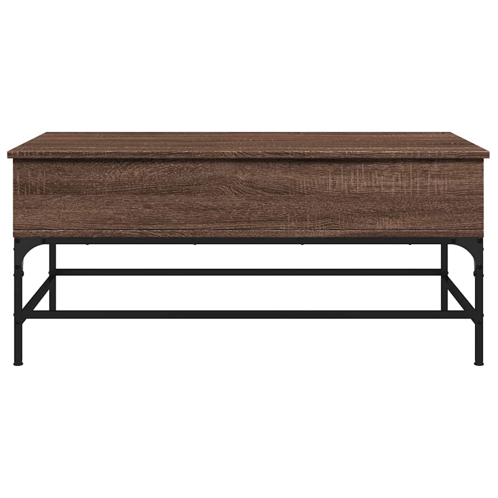 Tavolino Rovere Marrone 100x50x45cm Legno Multistrato e Metallo | homemem39