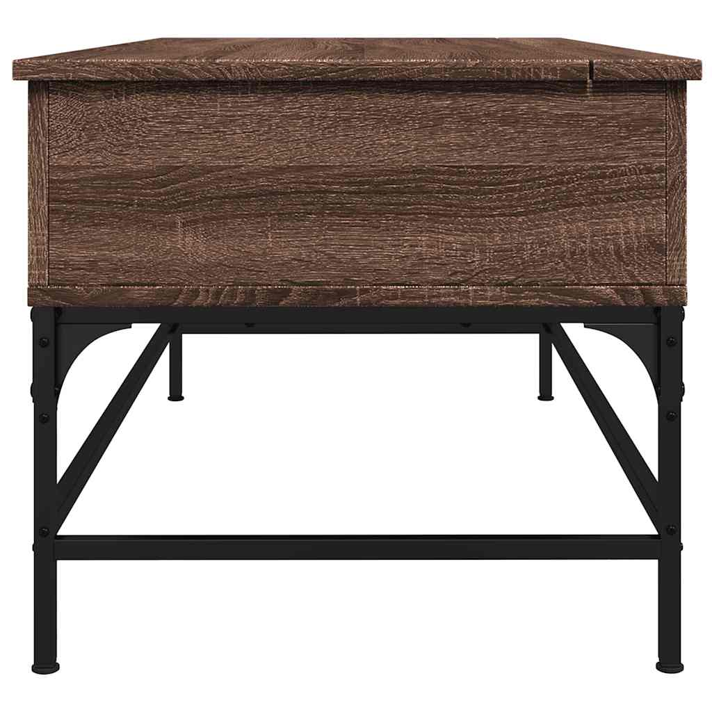 Tavolino Rovere Marrone 100x50x45cm Legno Multistrato e Metallo | homemem39