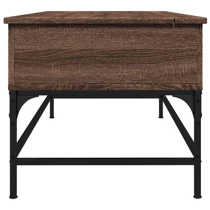Tavolino Rovere Marrone 100x50x45cm Legno Multistrato e Metallo | homemem39