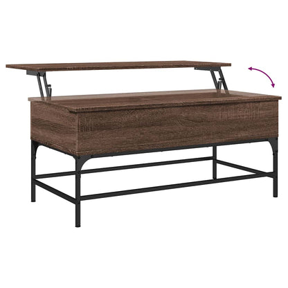 Tavolino Rovere Marrone 100x50x45cm Legno Multistrato e Metallo | homemem39