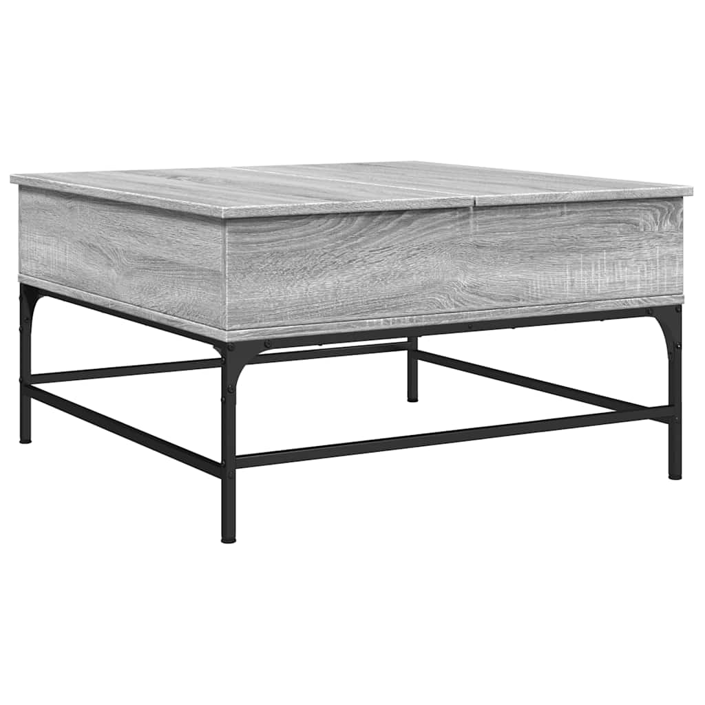 Tavolino Salotto Grigio Sonoma 80x80x45 cm Multistrato Metallo | homemem39