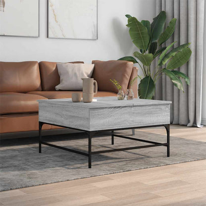 Tavolino Salotto Grigio Sonoma 80x80x45 cm Multistrato Metallo | homemem39