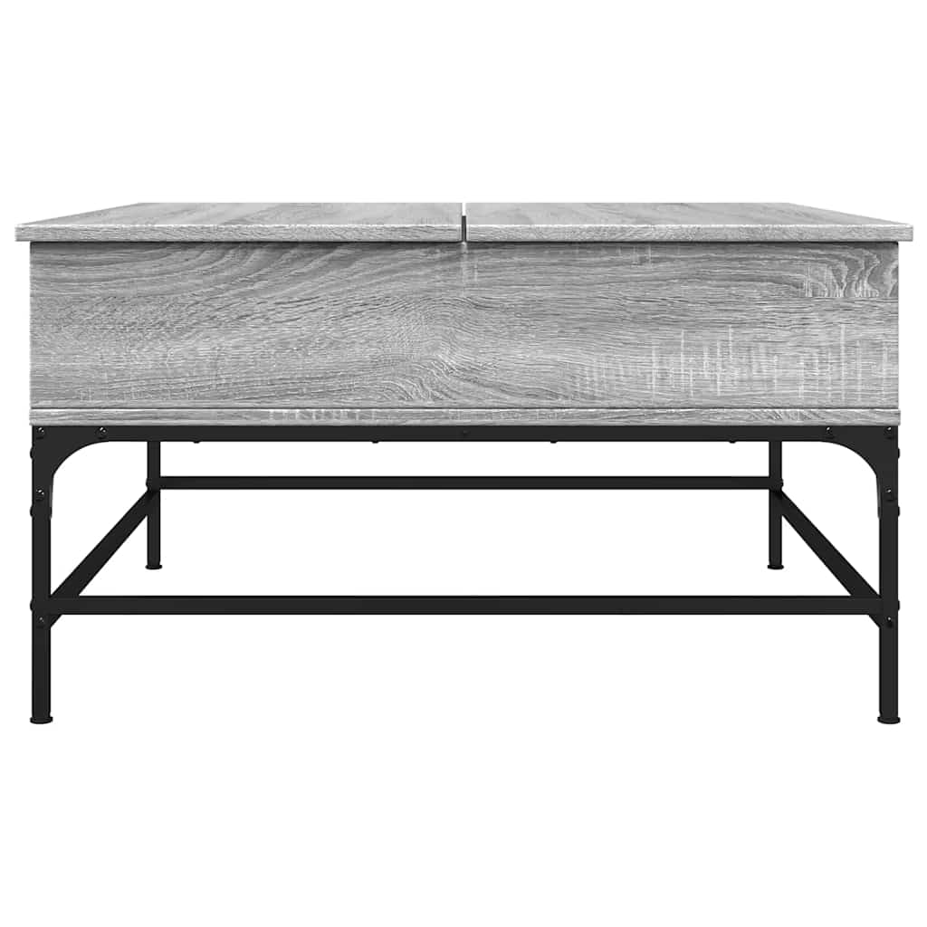 Tavolino Salotto Grigio Sonoma 80x80x45 cm Multistrato Metallo | homemem39