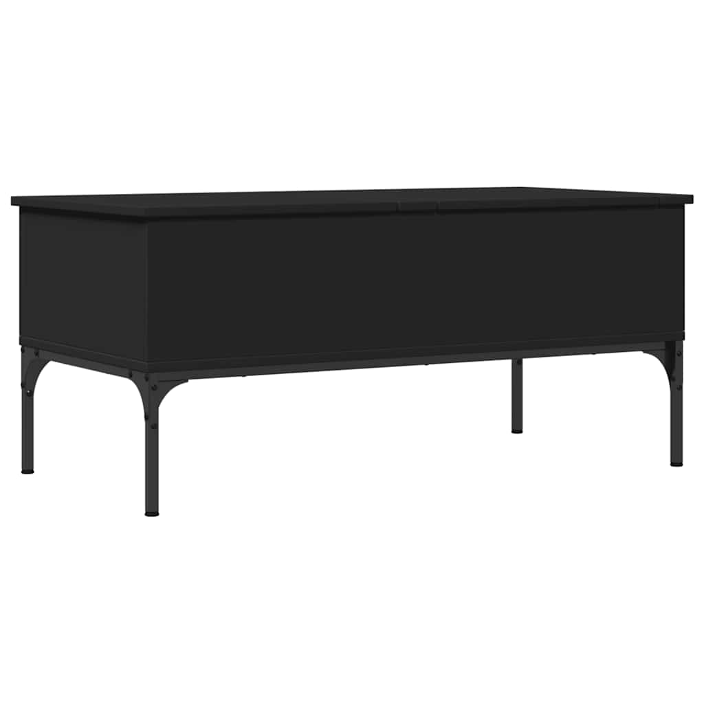 Tavolino Salotto Nero 100x50x45 cm Legno Multistrato e Metallo | homemem39