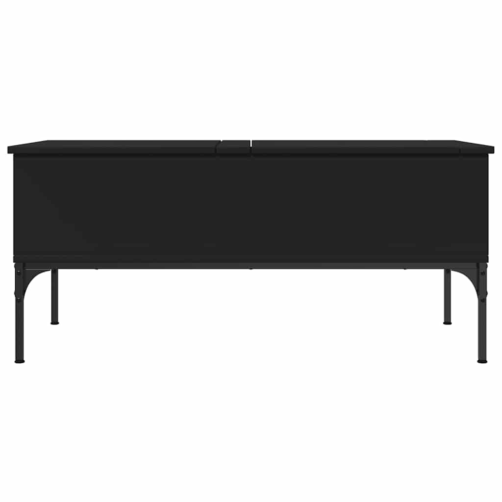 Tavolino Salotto Nero 100x50x45 cm Legno Multistrato e Metallo | homemem39