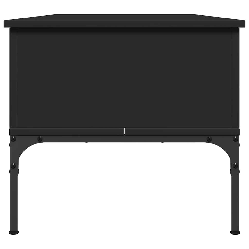 Tavolino Salotto Nero 100x50x45 cm Legno Multistrato e Metallo | homemem39