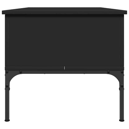 Tavolino Salotto Nero 100x50x45 cm Legno Multistrato e Metallo | homemem39
