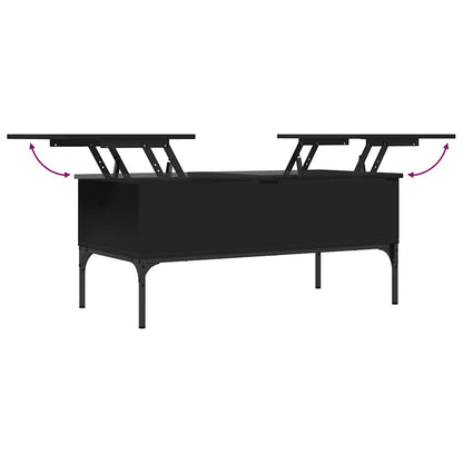Tavolino Salotto Nero 100x50x45 cm Legno Multistrato e Metallo | homemem39