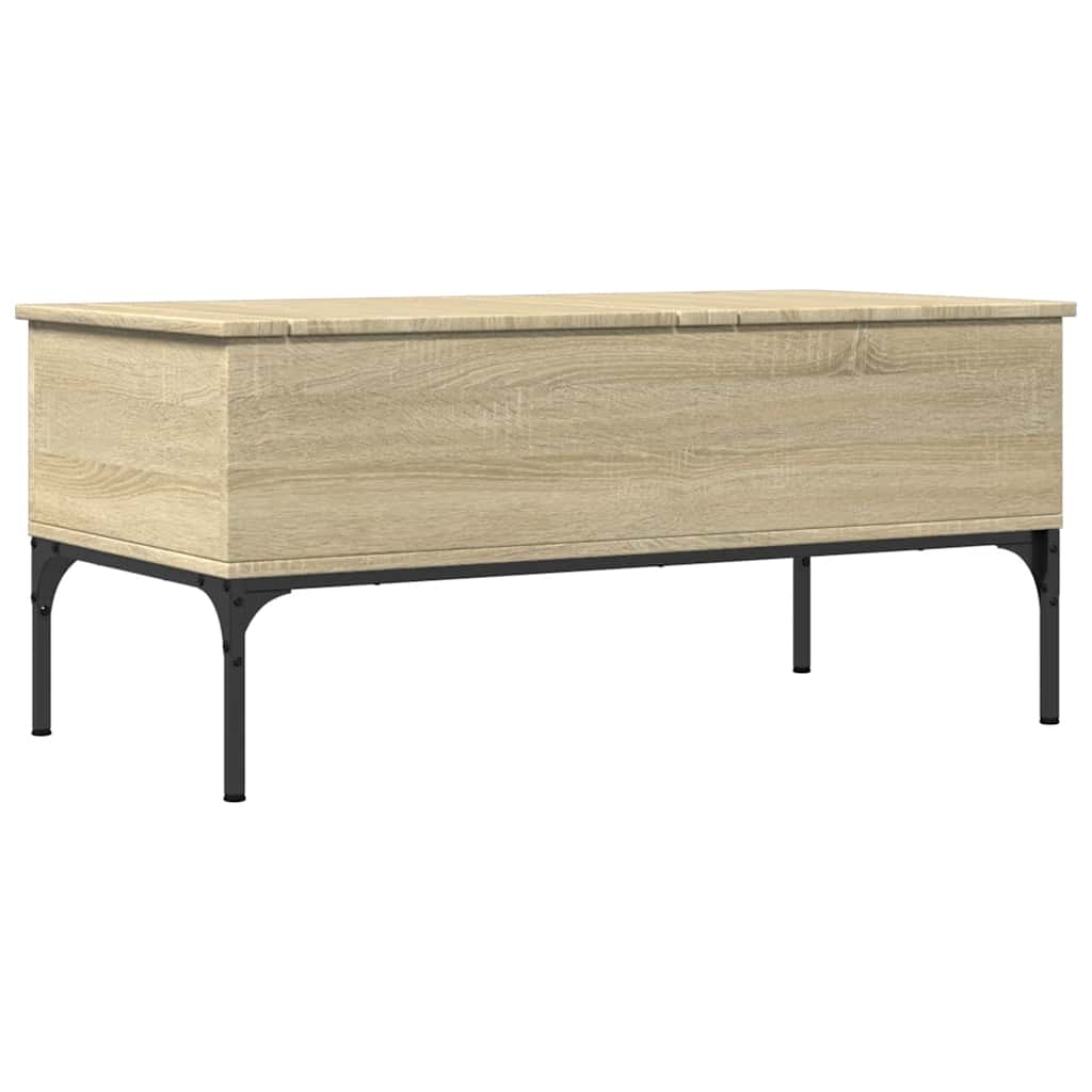 Tavolino Rovere Sonoma 100x50x45 cm Legno Multistrato e Metallo | homemem39