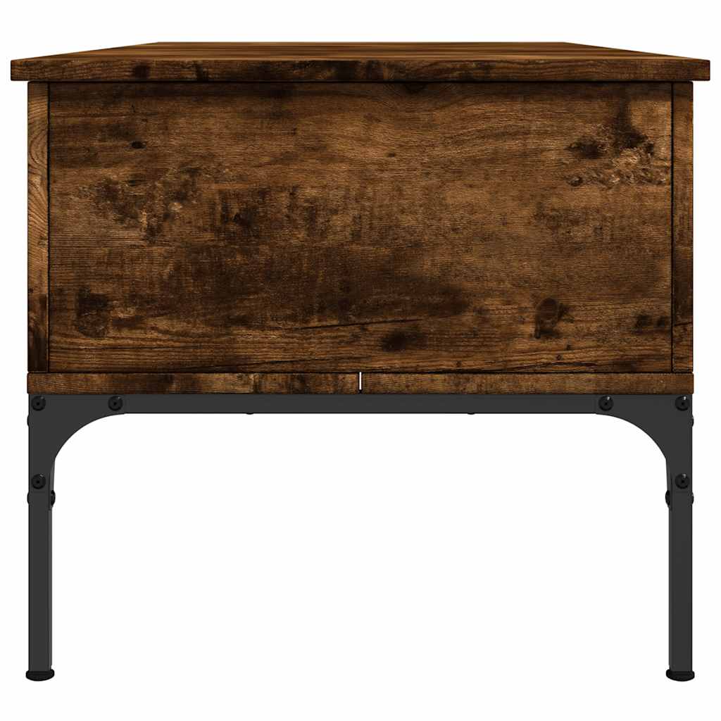 Tavolino Rovere Fumo 100x50x45cm in Legno Multistrato e Metallo | homemem39