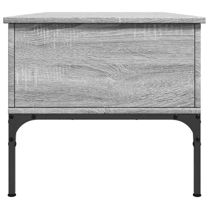 Tavolino Grigio Sonoma 100x50x45 cm Legno Multistrato e Metallo