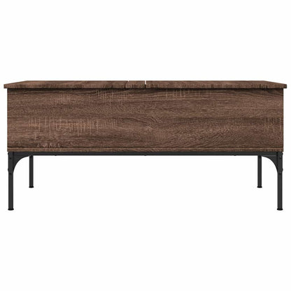 Tavolino Rovere Marrone 100x50x45cm Legno Multistrato e Metallo | homemem39
