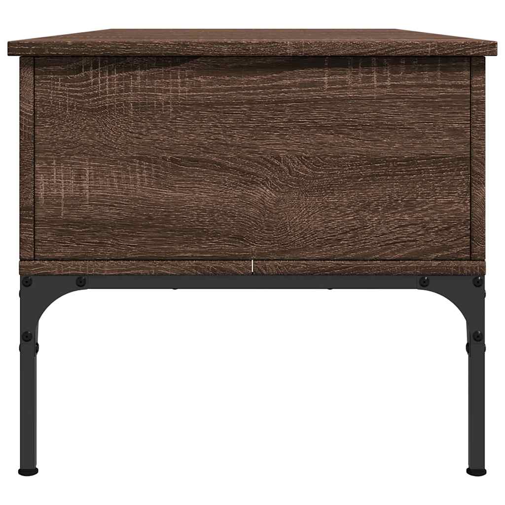 Tavolino Rovere Marrone 100x50x45cm Legno Multistrato e Metallo | homemem39
