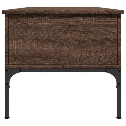 Tavolino Rovere Marrone 100x50x45cm Legno Multistrato e Metallo | homemem39