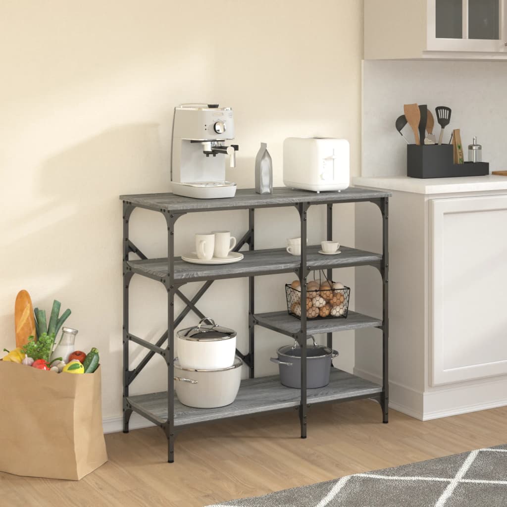 Mobile Cucina Grigio Sonoma 90x40x84 cm Multistrato e Metallo - homemem39
