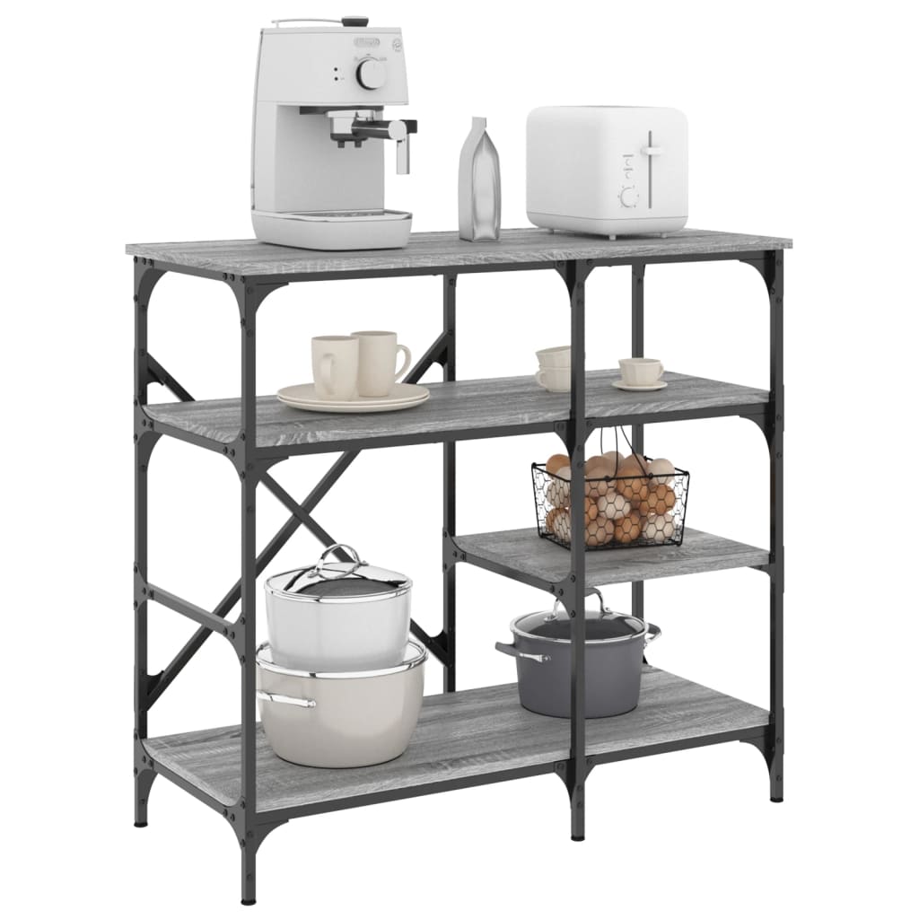 Mobile Cucina Grigio Sonoma 90x40x84 cm Multistrato e Metallo - homemem39
