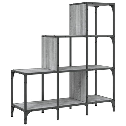 Libreria Grigio Sonoma 92x30x102 cm Legno Multistrato e Metallo