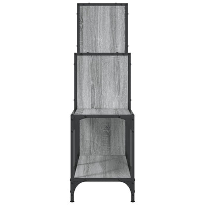 Libreria Grigio Sonoma 92x30x102 cm Legno Multistrato e Metallo