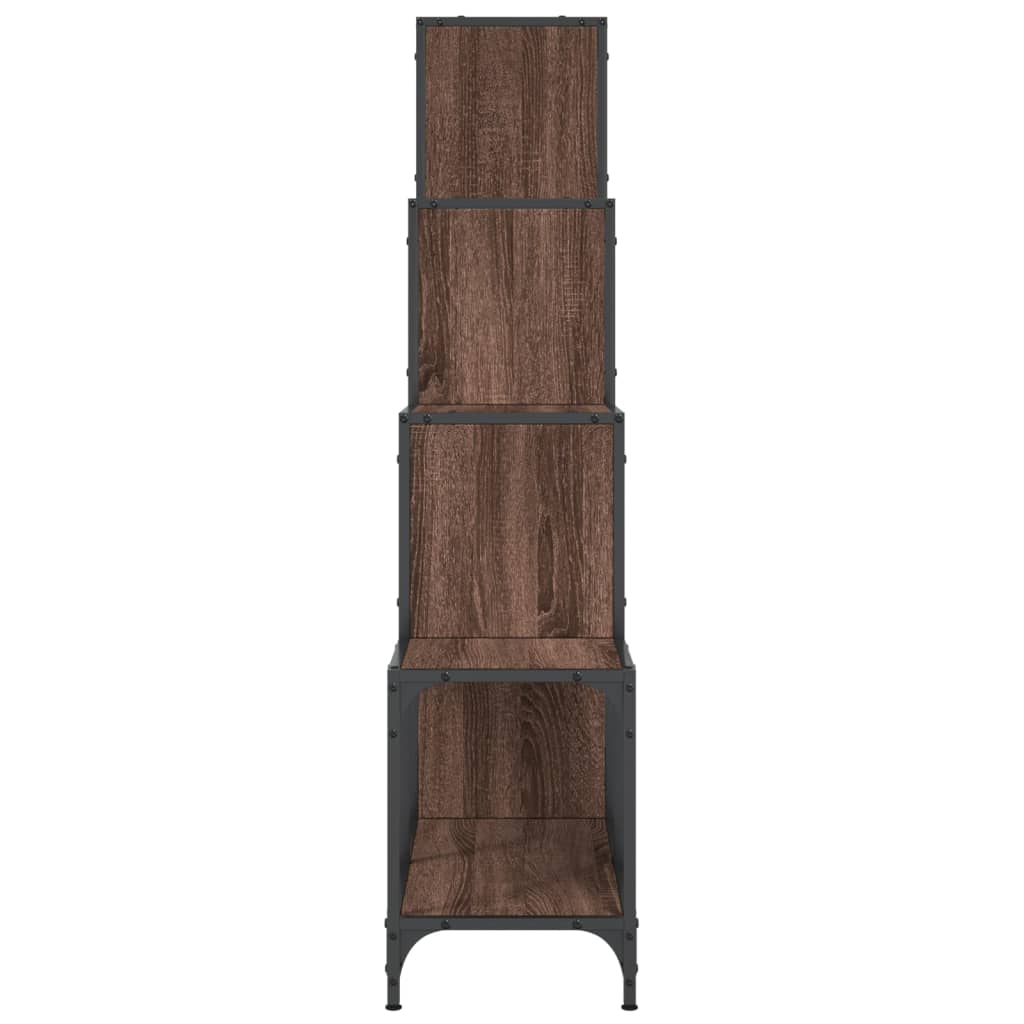 Libreria Rovere Marrone 122x30x132 cm Legno Multistrato Metallo