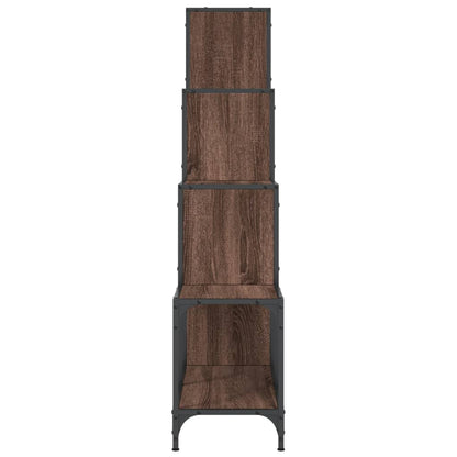 Libreria Rovere Marrone 122x30x132 cm Legno Multistrato Metallo