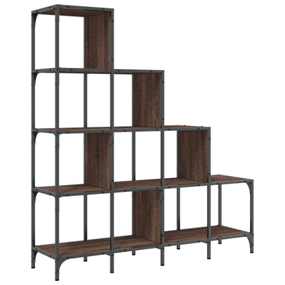 Libreria Rovere Marrone 122x30x132 cm Legno Multistrato Metallo