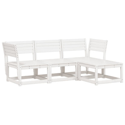 Set Salotto da Giardino 4 pz Bianco in Legno Massello di Pino - homemem39