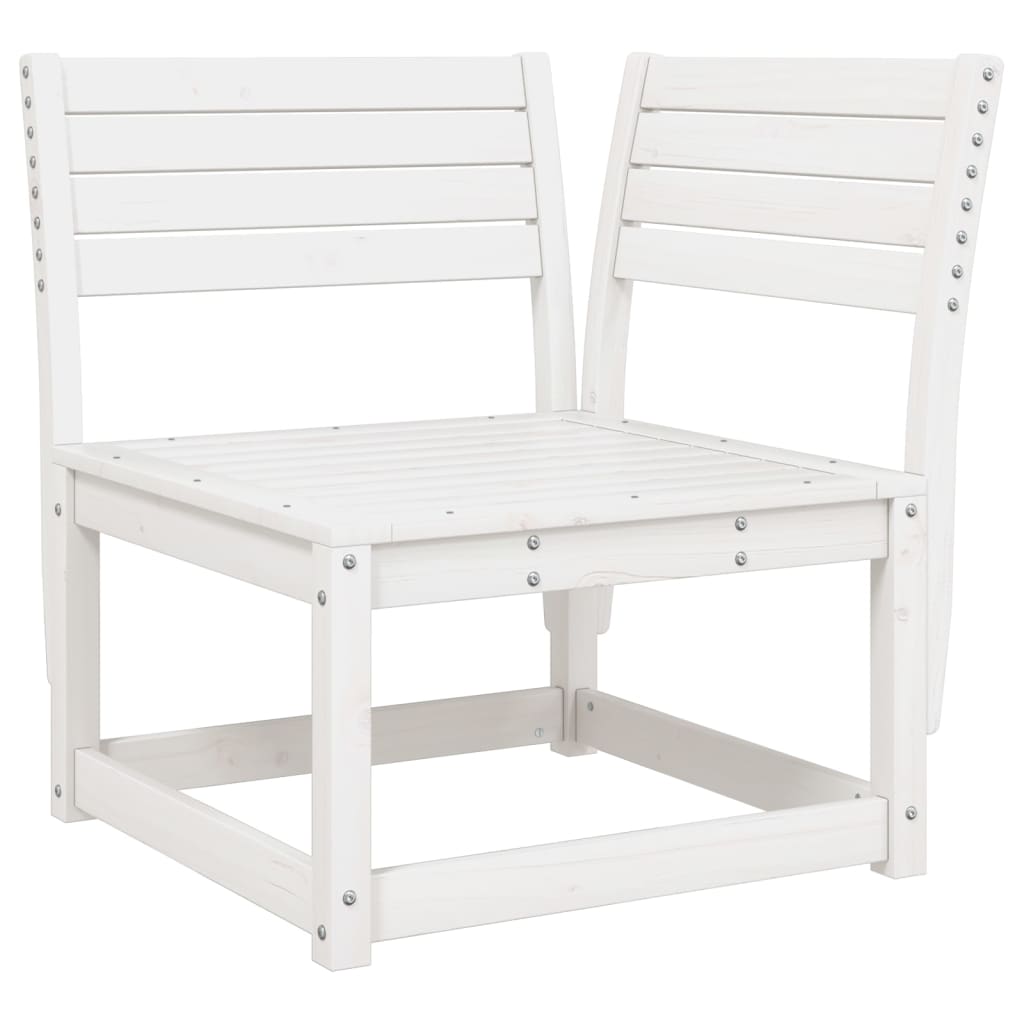 Set Salotto da Giardino 4 pz Bianco in Legno Massello di Pino