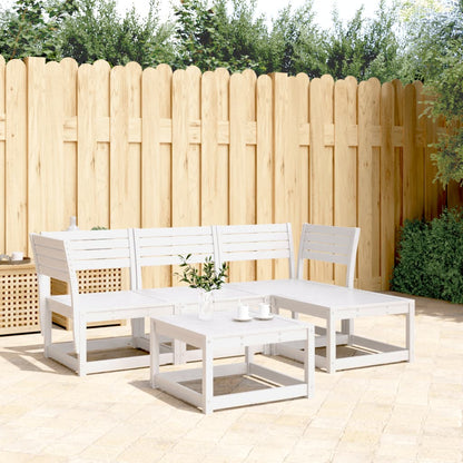 Set Salotto da Giardino 4 pz Bianco in Legno Massello di Pino - homemem39