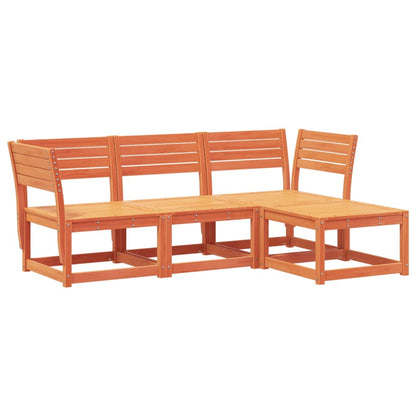 Set Salotto da Giardino 4 pz Marrone Cera Legno Massello Pino - homemem39