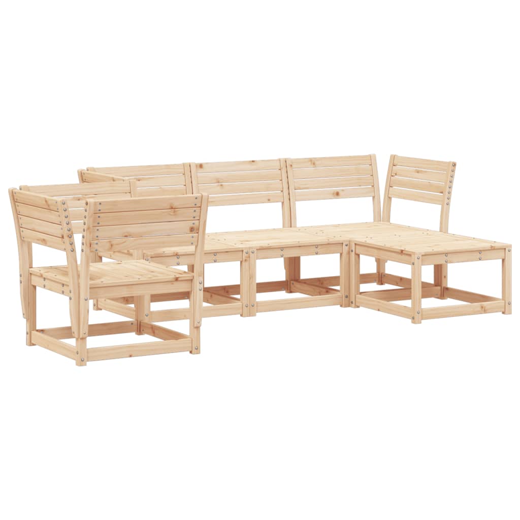 Set Salotto da Giardino 5 pz in Legno Massello di Pino