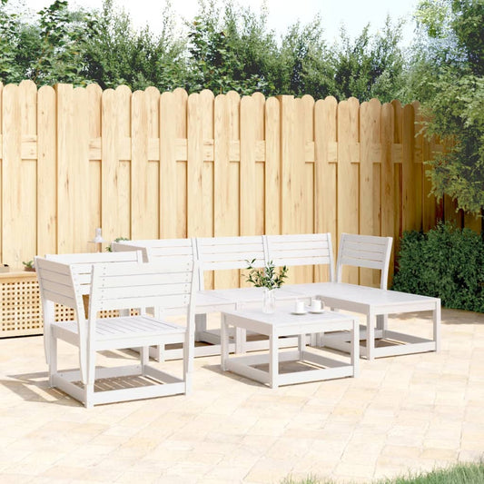 Set Salotto da Giardino 5 pz Bianco in Legno Massello di Pino - homemem39