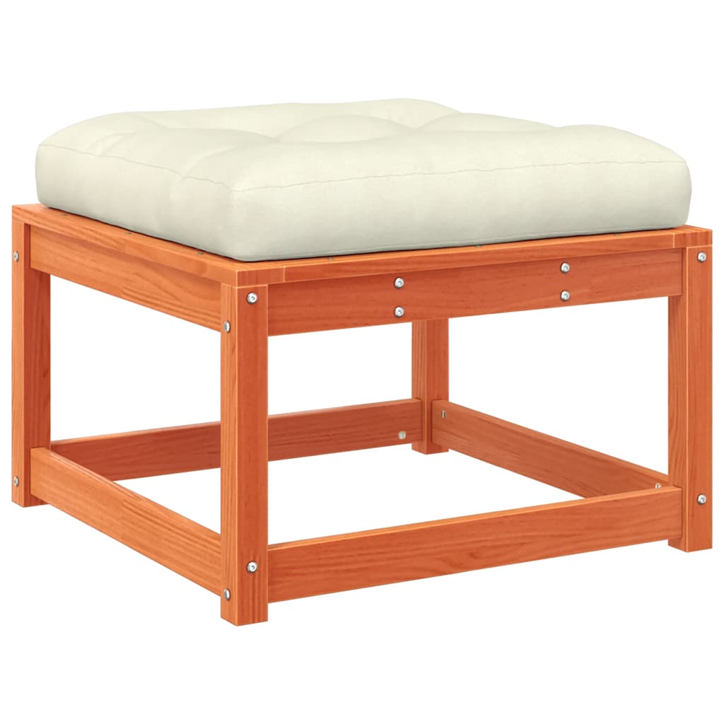 Set Salotto Giardino 5pz con Cuscini Marrone Cera Massello Pino | homemem39