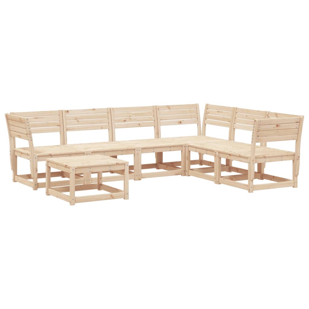 Set Salotto da Giardino 7 pz in Legno Massello di Pino | homemem39