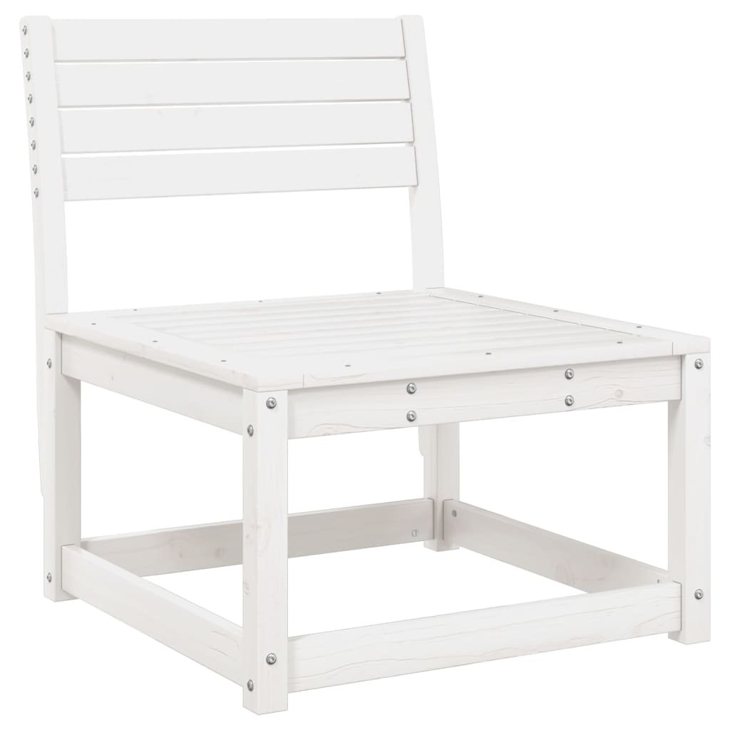 Set Salotto da Giardino 7 pz Bianco in Legno Massello di Pino - homemem39