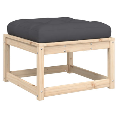 Set Salotto Giardino 7 pz Cuscini Antracite Legno Massello Pino - homemem39