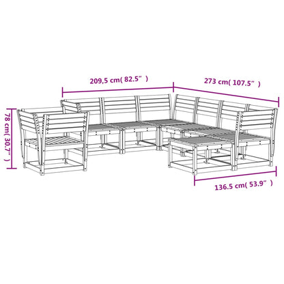 Set Salotto da Giardino 8 pz in Legno Massello di Pino | homemem39