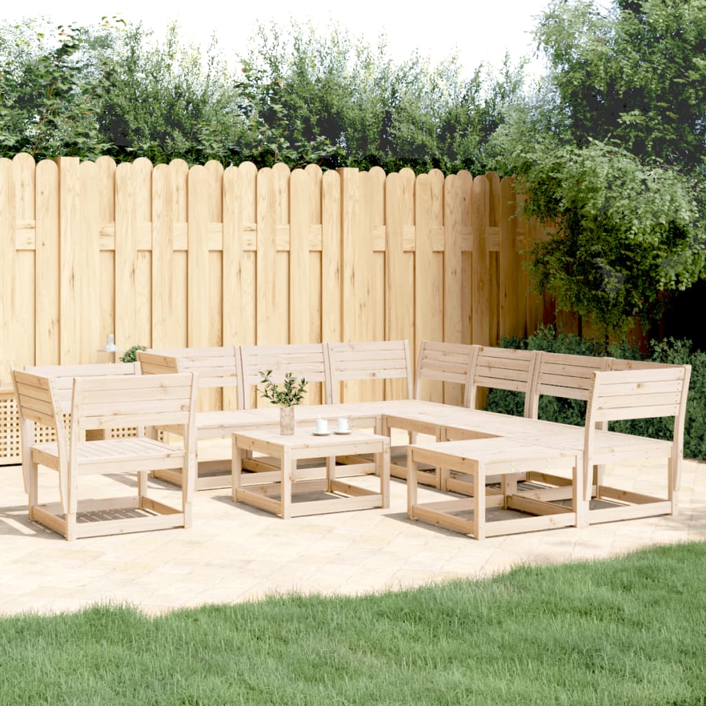 Set Salotto da Giardino 8 pz in Legno Massello di Pino | homemem39