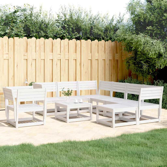 Set Salotto da Giardino 8 pz in Legno Massello di Pino Bianco | homemem39
