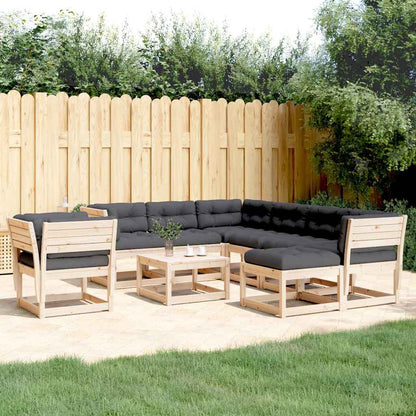 Set Salotto Giardino 8 pz Cuscini Antracite Legno Massello Pino | homemem39