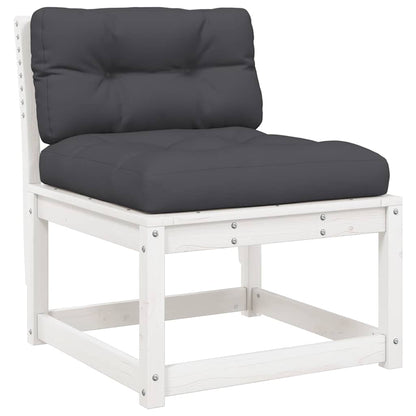 Set Salotto Giardino 8pz con Cuscini Bianco Legno Massello Pino | homemem39
