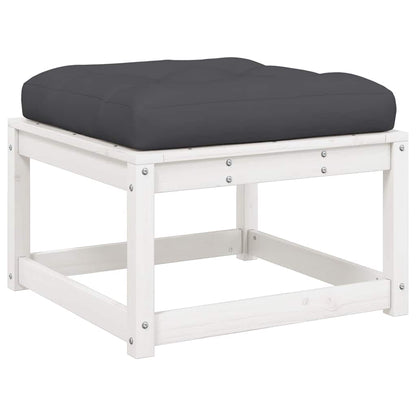 Set Salotto Giardino 8pz con Cuscini Bianco Legno Massello Pino | homemem39