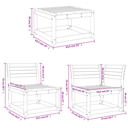 Set Divani da Giardino 5 pz in Legno Massello di Pino | homemem39
