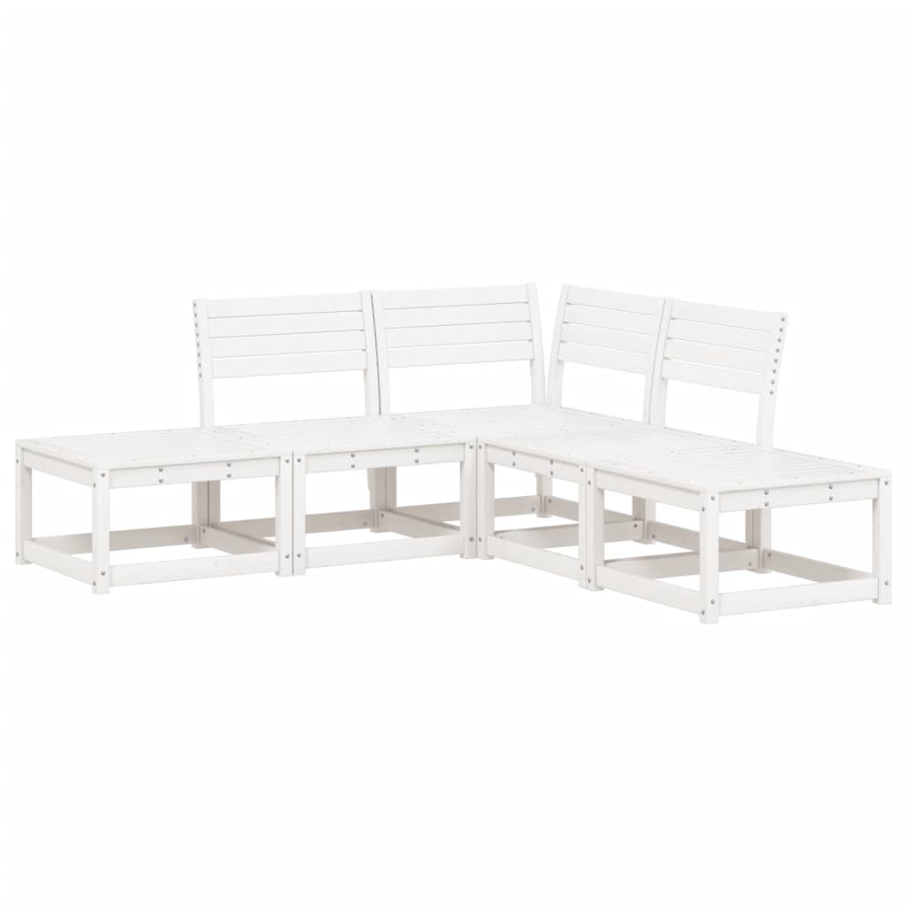 Set Salotto da Giardino 5 pz Bianco in Legno Massello di Pino - homemem39