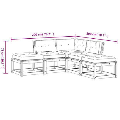 Set Divani Giardino 5pz con Cuscini Bianco Legno Massello Pino | homemem39
