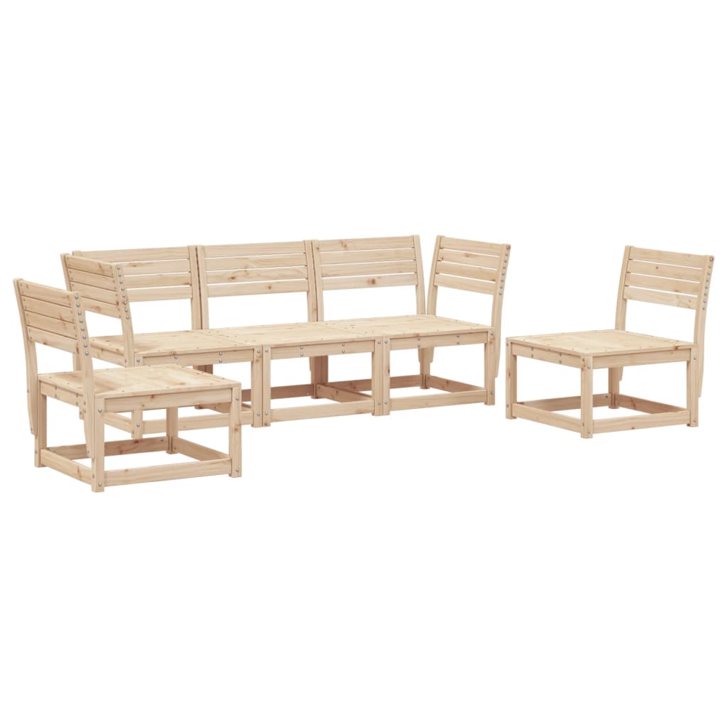 Set Divani da Giardino 5 pz in Legno Massello di Pino - homemem39