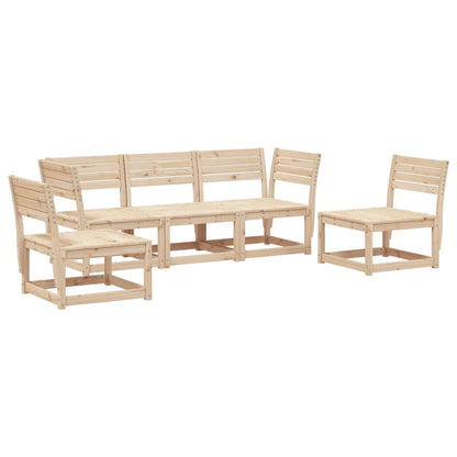 Set Divani da Giardino 5 pz in Legno Massello di Pino - homemem39