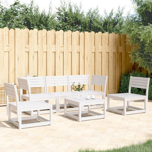 Set Salotto da Giardino 5 pz Bianco in Legno Massello di Pino - homemem39