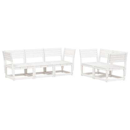 Set Salotto da Giardino 5 pz Bianco in Legno Massello di Pino | homemem39